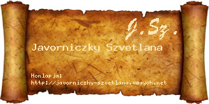 Javorniczky Szvetlana névjegykártya